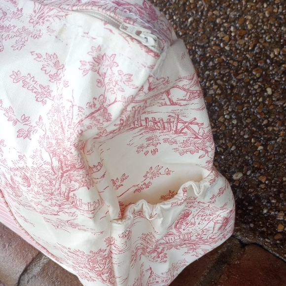 LAST PINK Vintage Style Toile Baby Bag/ Beach Bag/ Everything Tote - Picture 6 of 8